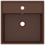 Voir la diapositive 3 : VIDAXL Lavabo carre a trop-plein Marron fonce mat 41x41 cm Ceramique