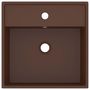Voir la diapositive 3 : VIDAXL Lavabo carre a trop-plein Marron fonce mat 41x41 cm Ceramique