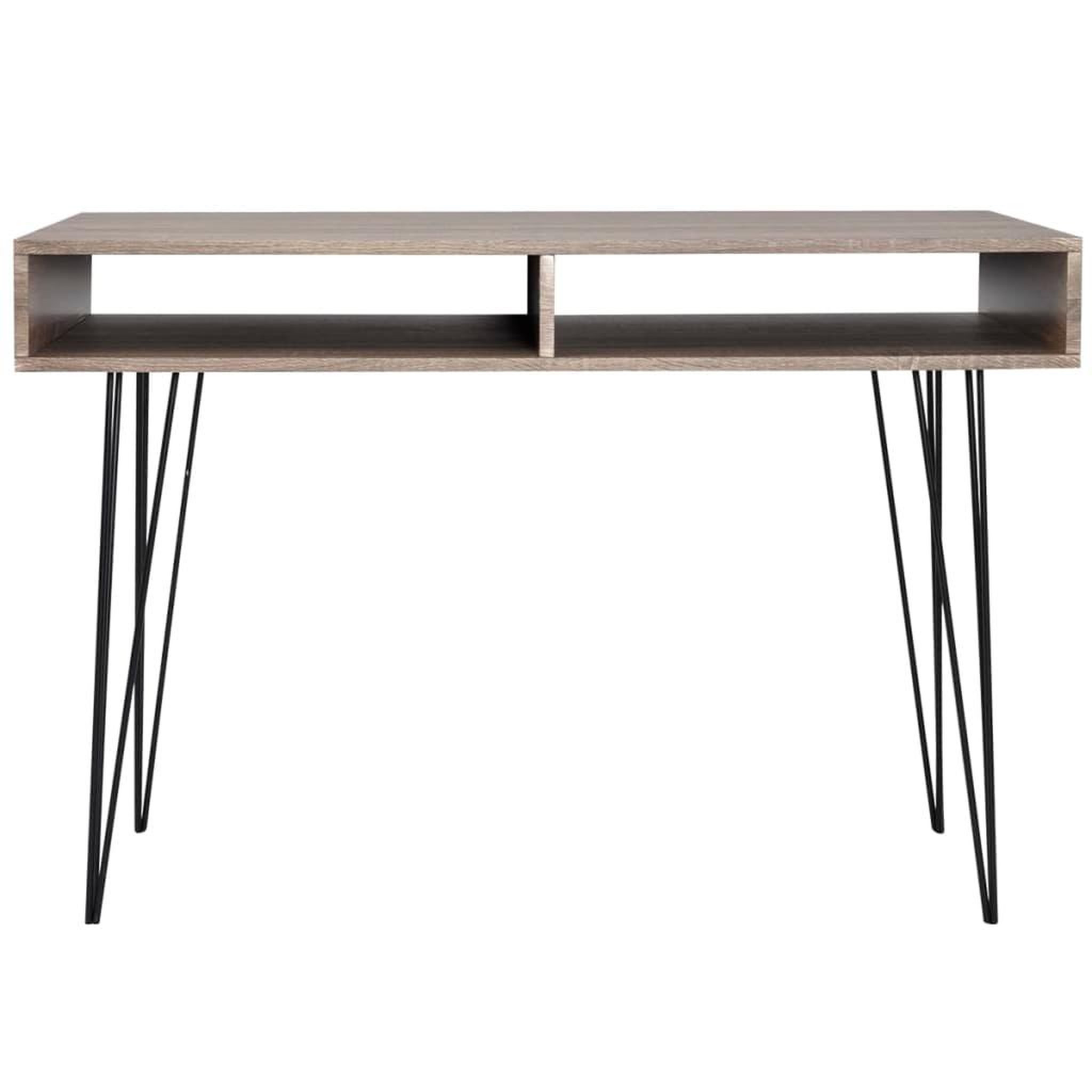 Voir la diapositive 2 : VIDAXL Bureau avec 2 compartiments gris