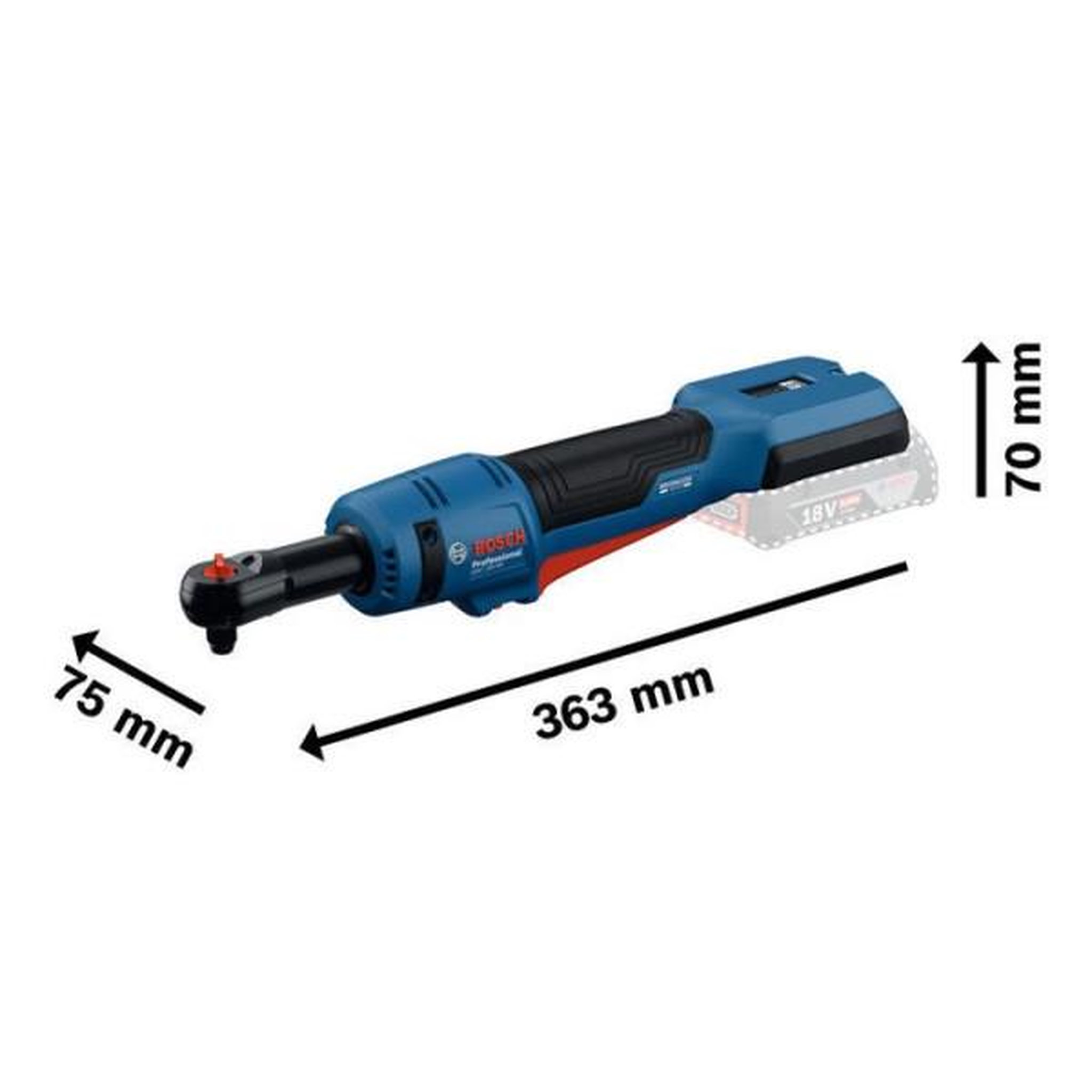 Voir la diapositive 3 : Bosch Professional Clé a cliquet grc 18v-60 professional sans batterie, ni chargeur - livrée dans l-boxx 136 - bosch - 06019n8001