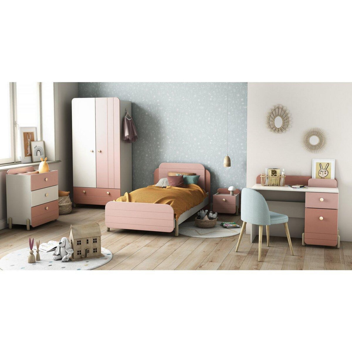 Habitat et Jardin Table de chevet enfant  Jade  - 1 tiroir - Rose