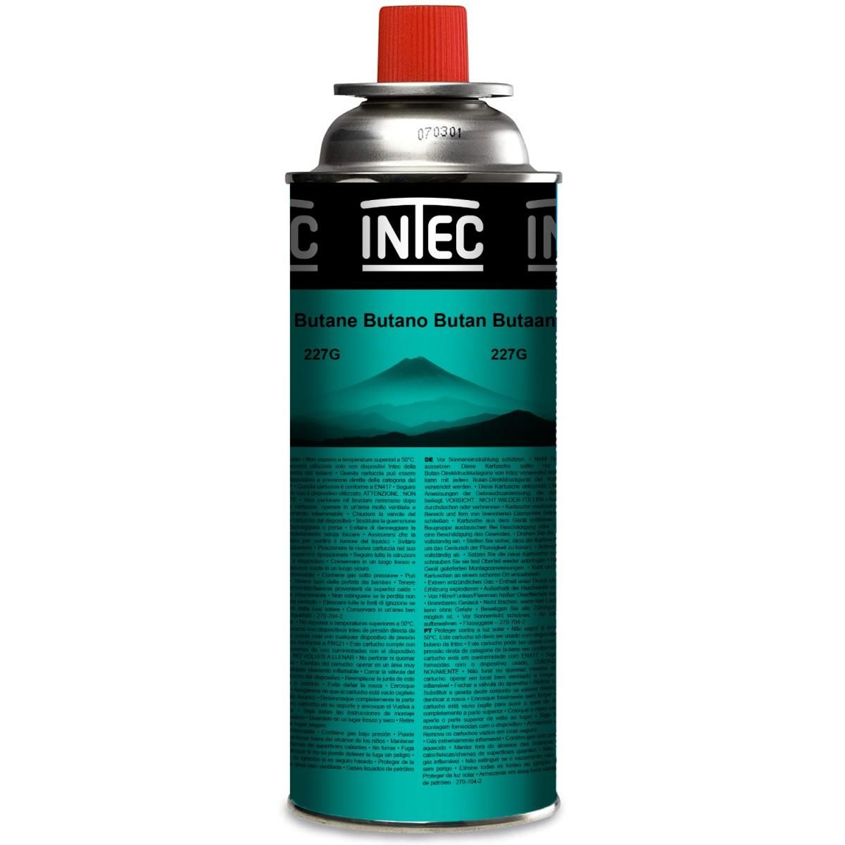 INTEC Désherbeur thermique Brule Herbes Allumage piezo + 8 cartouches 227gr + Adaptateur multi cartouches INTEC