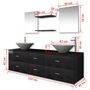 Voir la diapositive 6 : VIDAXL Meubles de salle de bain 9 pcs avec lavabo et robinet Noir