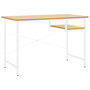 Voir la diapositive 2 : VIDAXL Bureau d'ordinateur Blanc/chene clair 105x55x72 cm MDF et metal