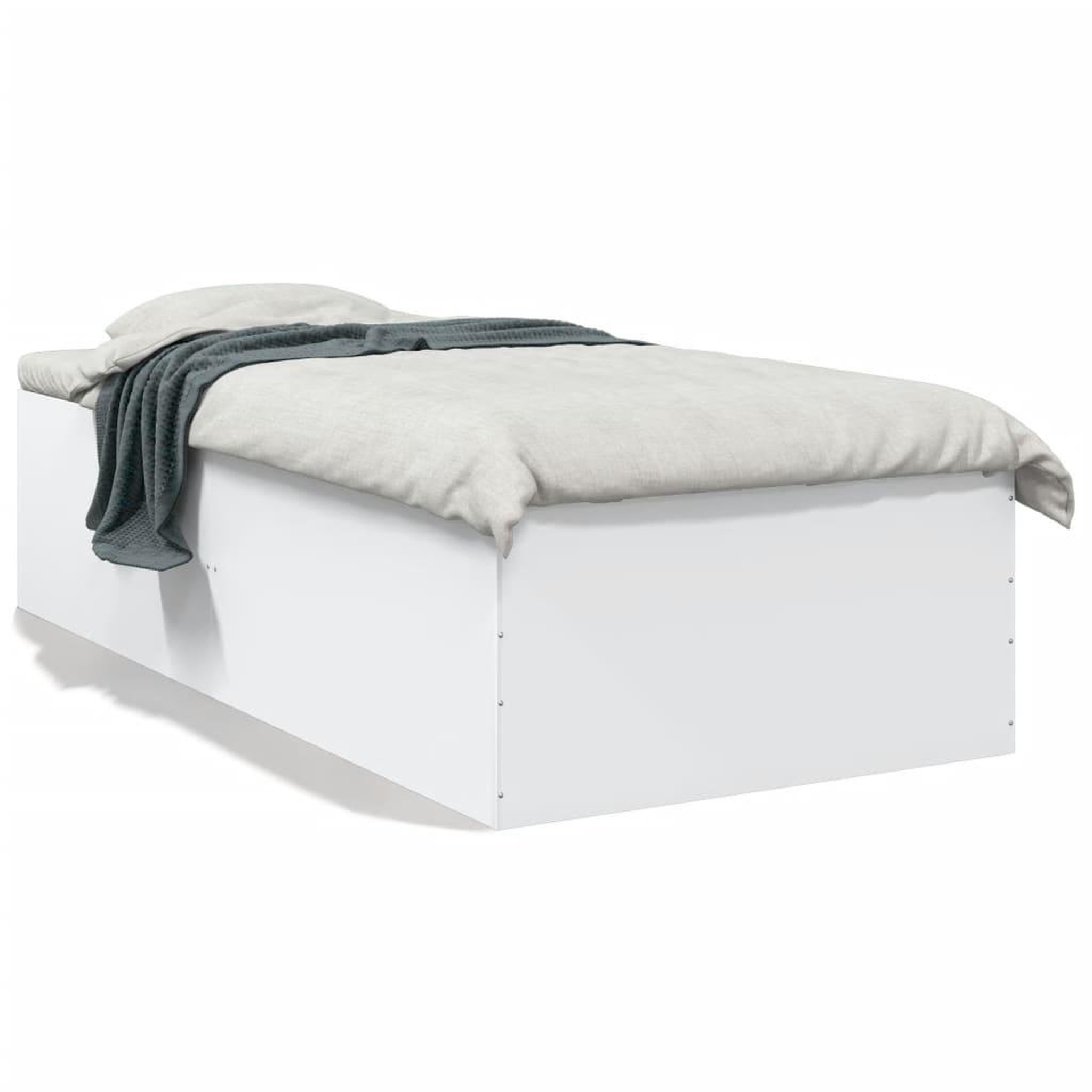 Voir la diapositive 2 : VIDAXL Cadre de lit sans matelas blanc 100x200 cm