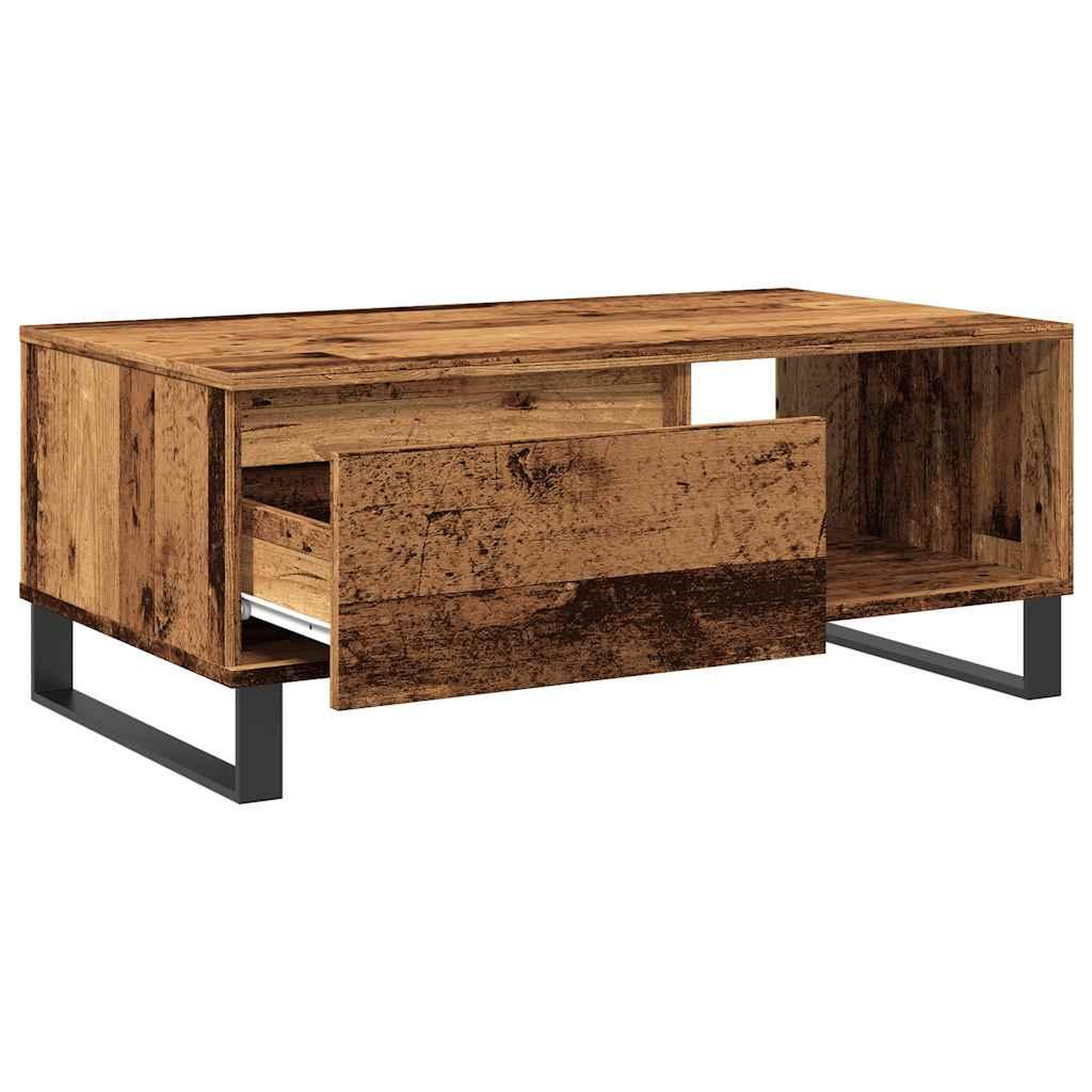 Voir la diapositive 5 : VIDAXL Table basse vieux bois 90x50x36,5 cm bois d'ingenierie