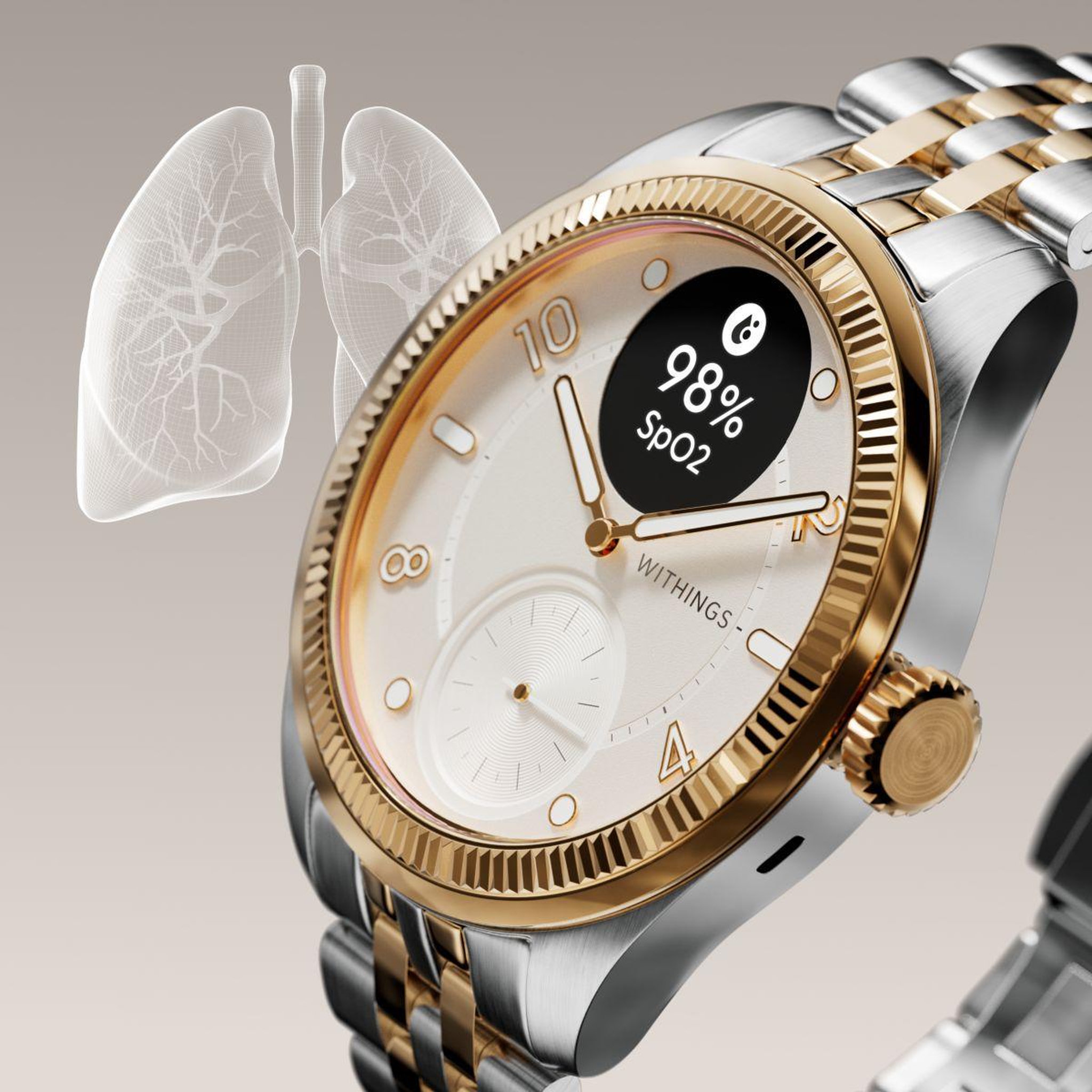 Voir la diapositive 5 : WITHINGS Montre santé Scanwatch Nova Brilliant 39mm Gold
