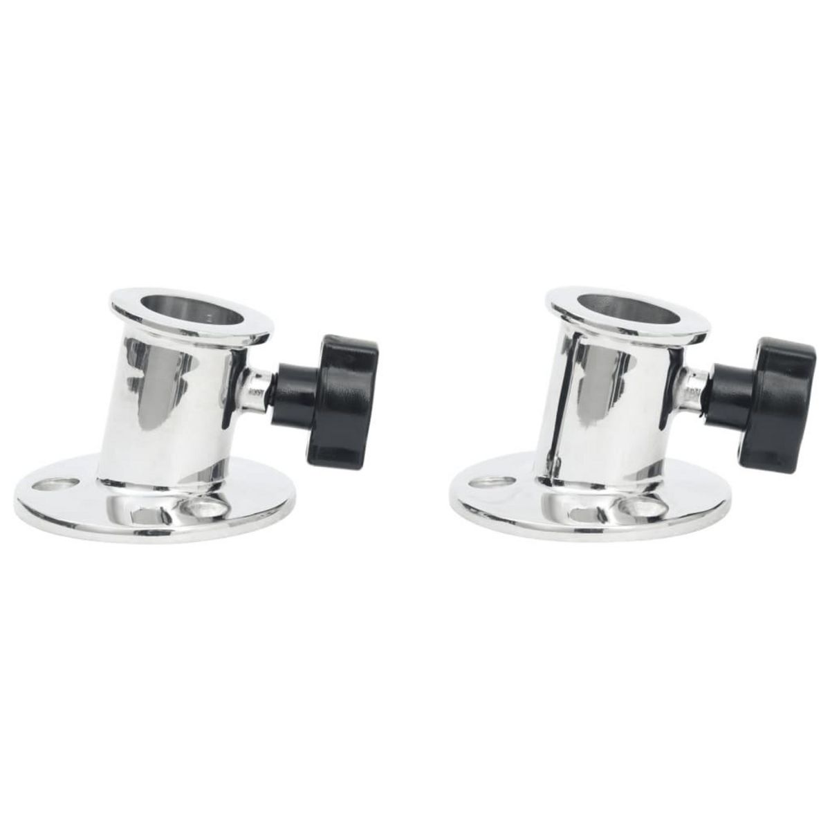 VIDAXL Base ronde de bimini pour tube de 26 mm 2 pcs inox