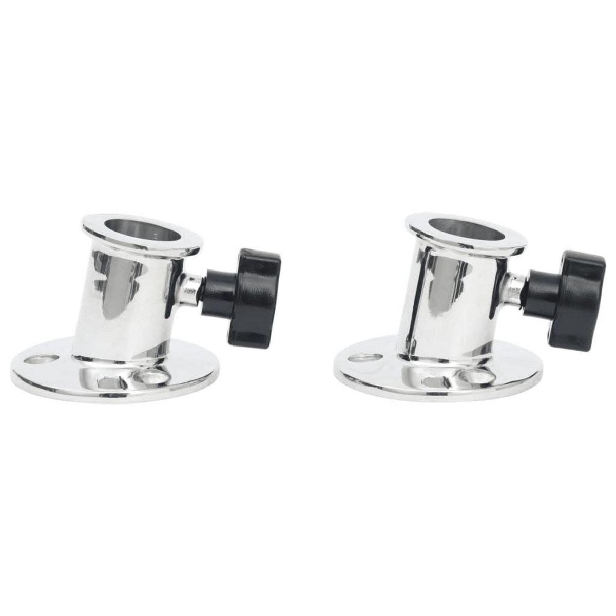 VIDAXL Base ronde de bimini pour tube de 26 mm 2 pcs inox