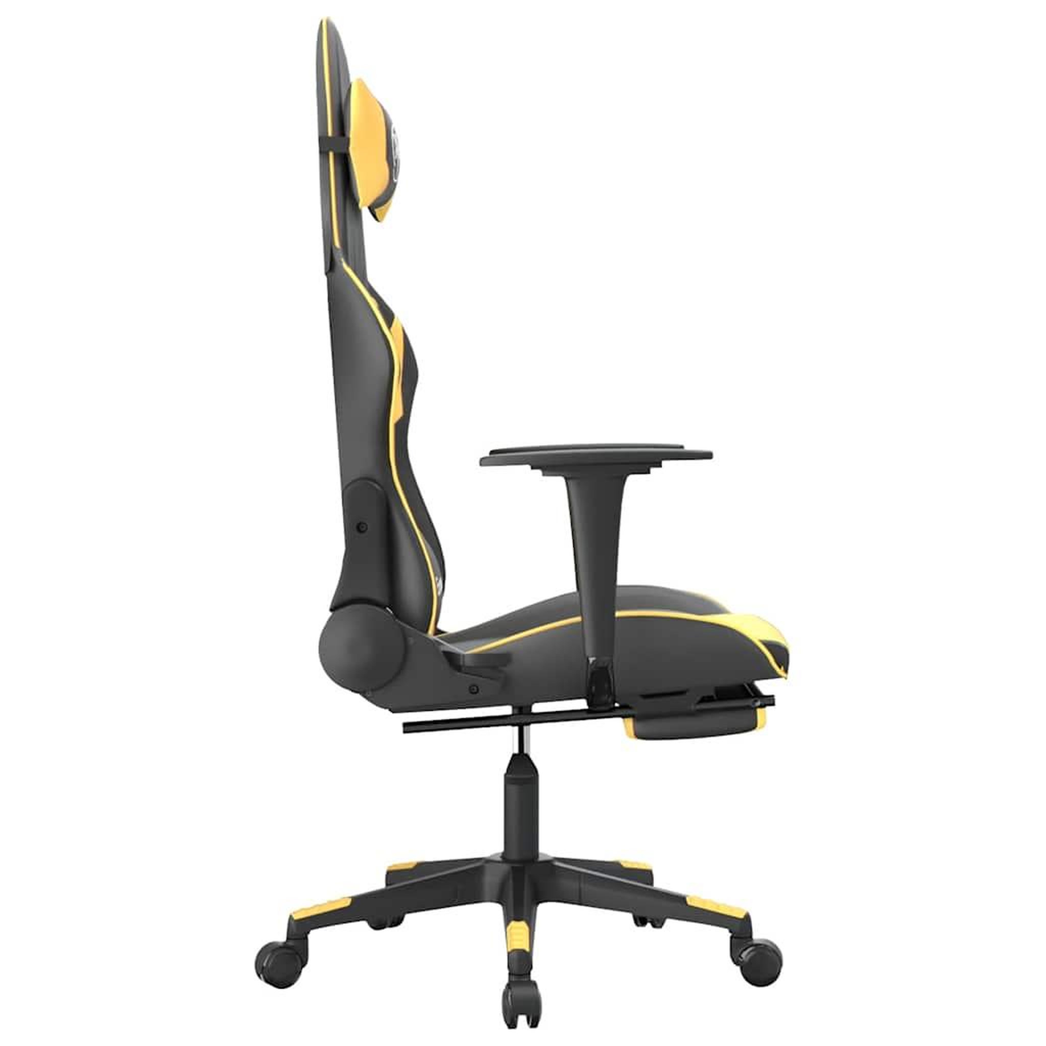 Voir la diapositive 5 : VIDAXL Chaise de jeu de massage et repose-pied Noir dore Similicuir
