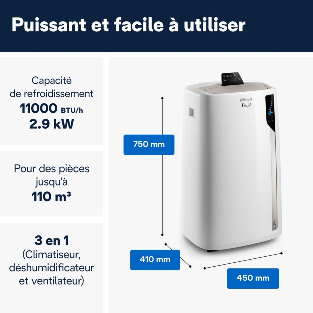 DELONGHI Climatiseur PAC EL112 CST WIFI