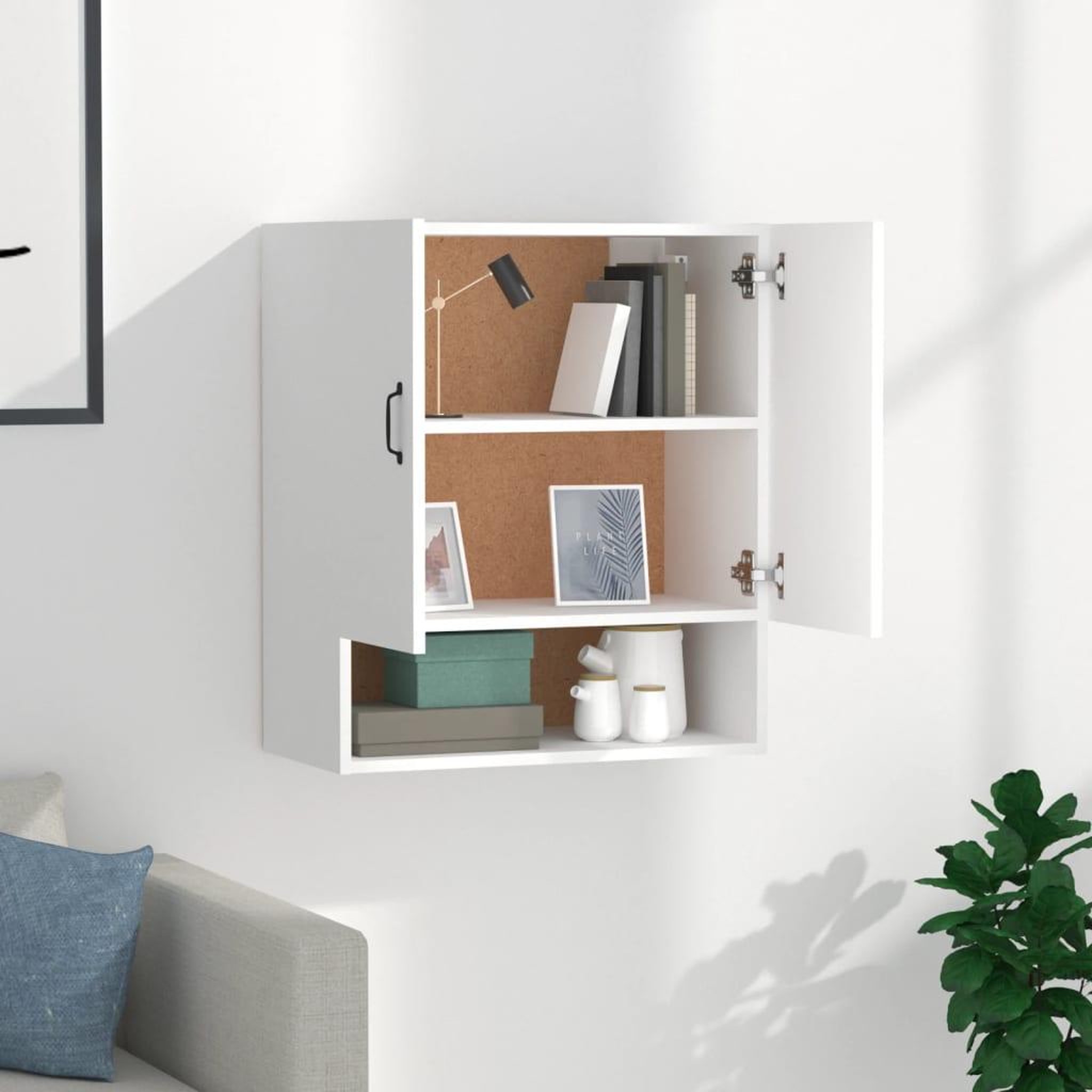 Voir la diapositive 3 : VIDAXL Armoire murale Blanc 60x31x70 cm Bois d'ingenierie