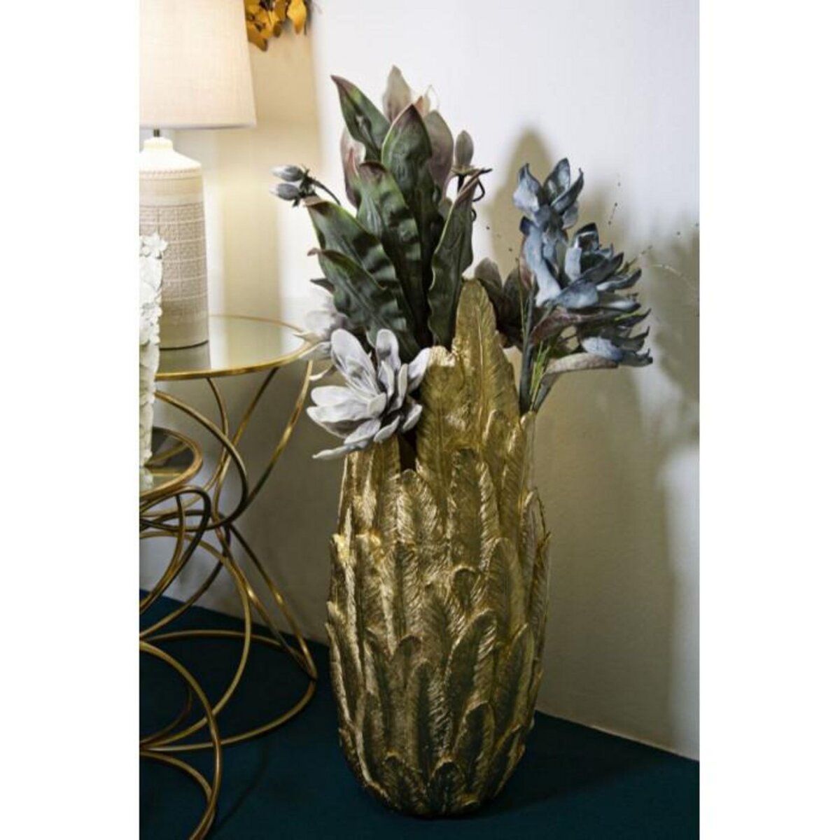 Paris Prix Vase Design Plumes  Feathers  80cm Or