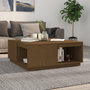 Voir la diapositive 1 : VIDAXL Table basse Marron miel 100x101x40,5 cm Bois massif de pin