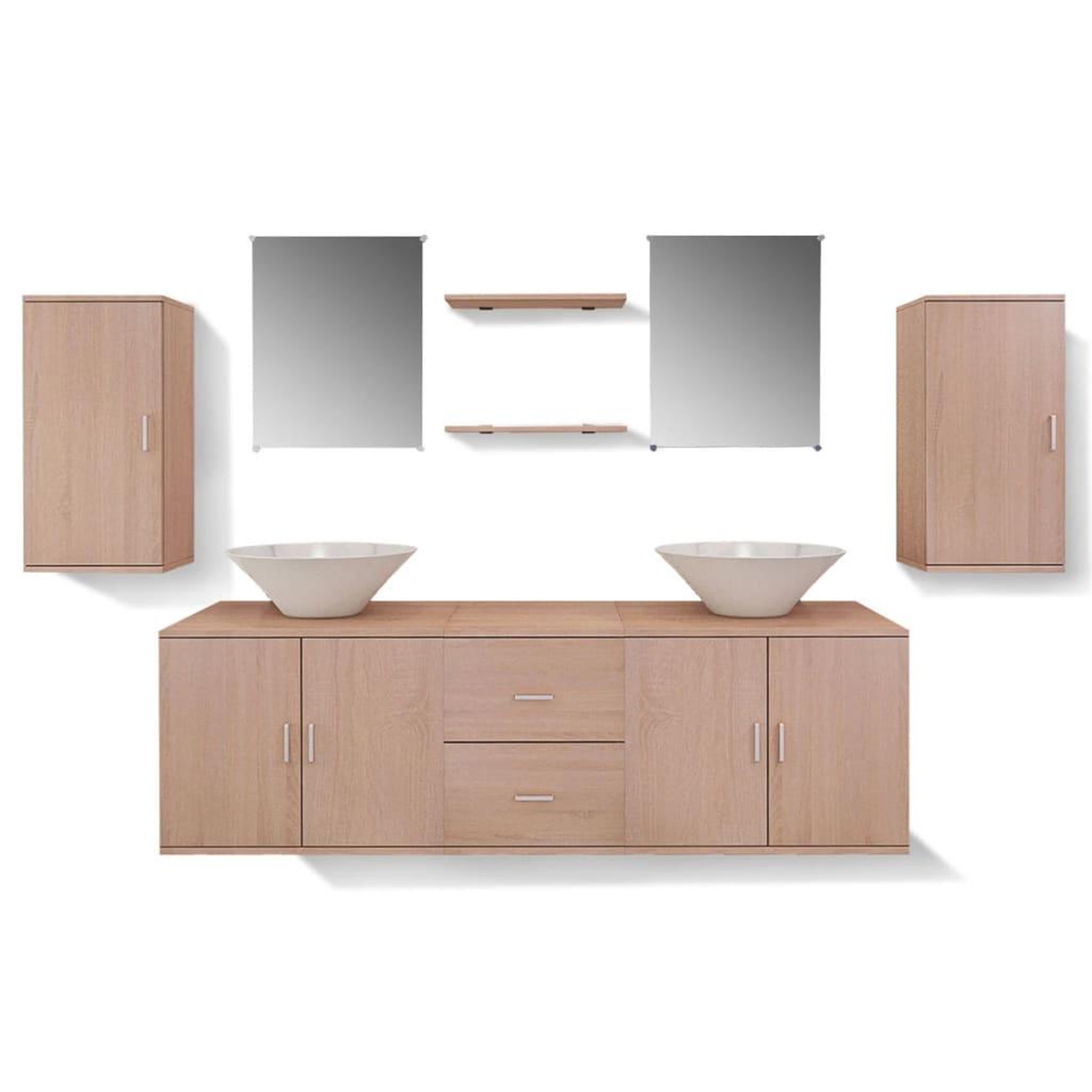 Voir la diapositive 5 : VIDAXL Mobilier de salle de bain avec lavabo 9 pcs Beige