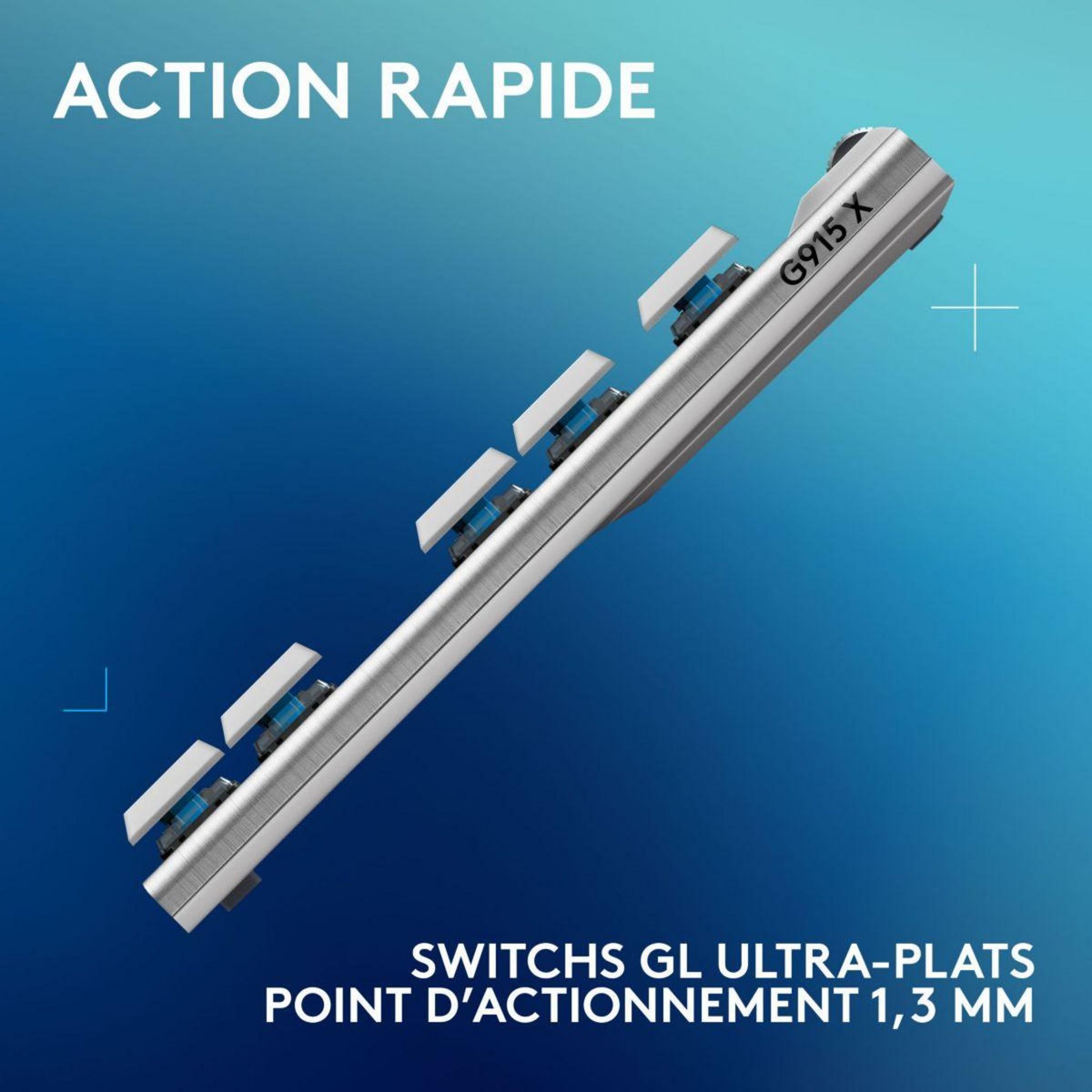 Logitech Clavier gamer sans fil G915 X Lightspeed TKL Tactile Blanc