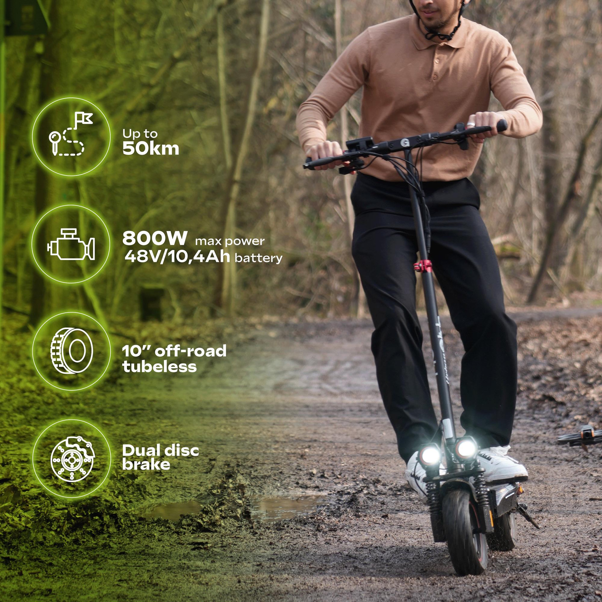 Voir la diapositive 2 : URBANGLIDE Poids 23kg – autonomie jusqu'a 60 km – batterie 54v – ecross pro - es – trottinette électrique adulte urbanglide – pneu tubeless 10