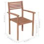 Voir la diapositive 6 : VIDAXL Chaises de jardin lot de 4 et coussins rouge bois teck solide