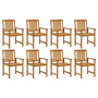 Voir la diapositive 3 : VIDAXL Chaises de jardin avec coussins lot de 8 Bois d'acacia solide
