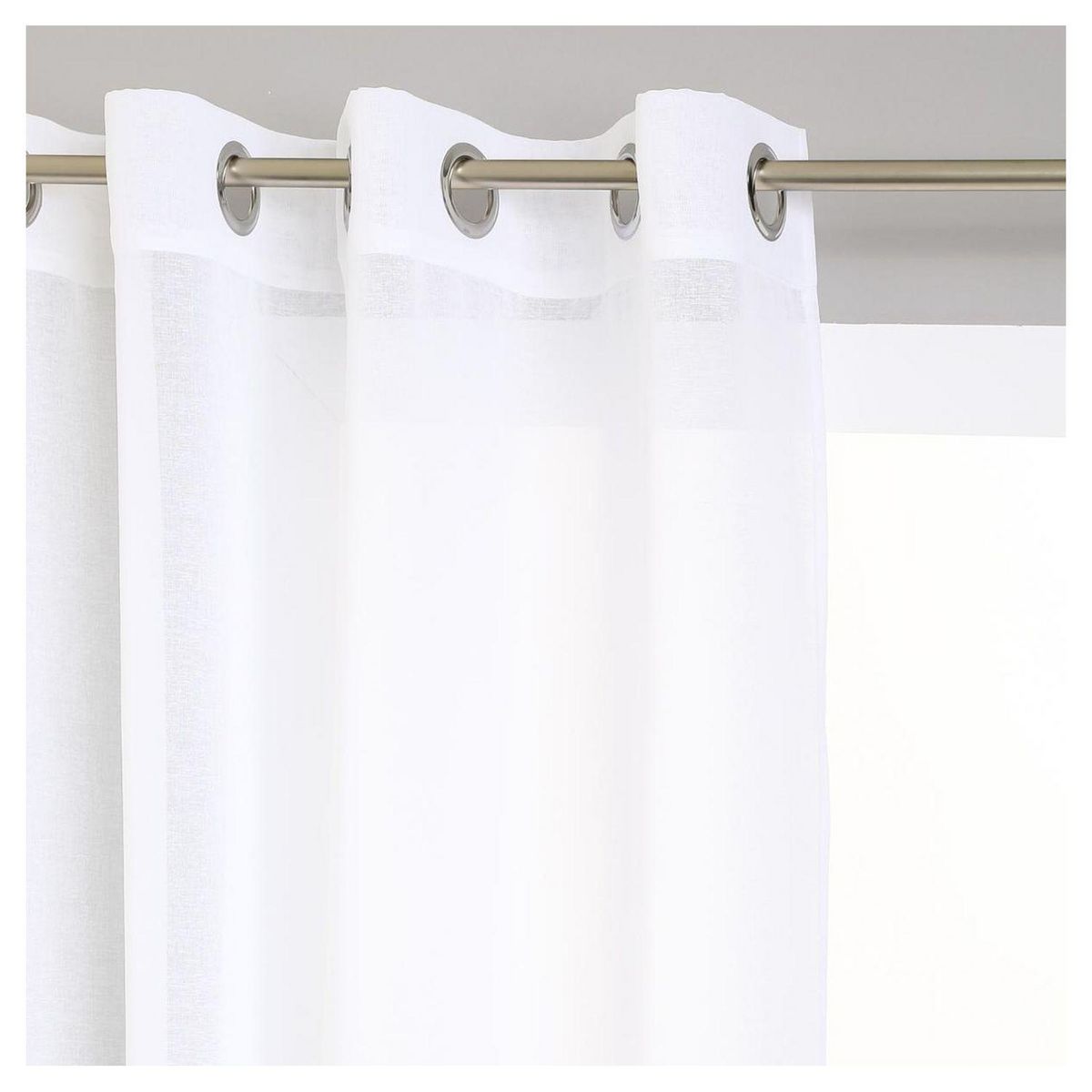 ATMOSPHERA Rideau voilage uni à oeillets métal en polyester 140x240cm ETAMINE 