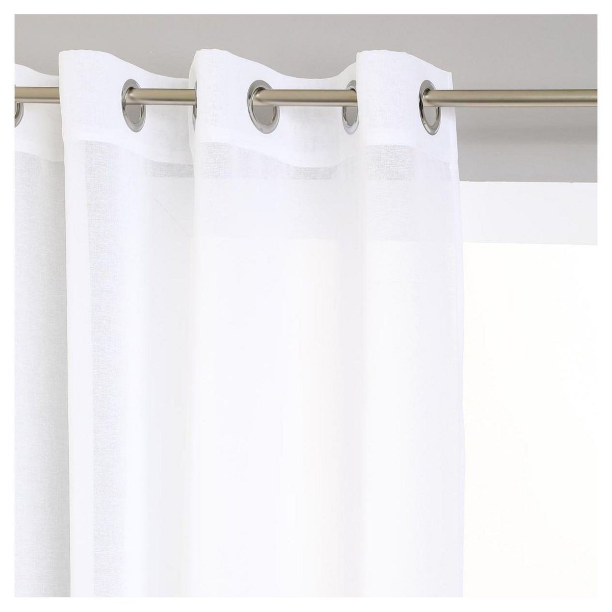 ATMOSPHERA Rideau voilage uni à oeillets métal en polyester 140x240cm ETAMINE 