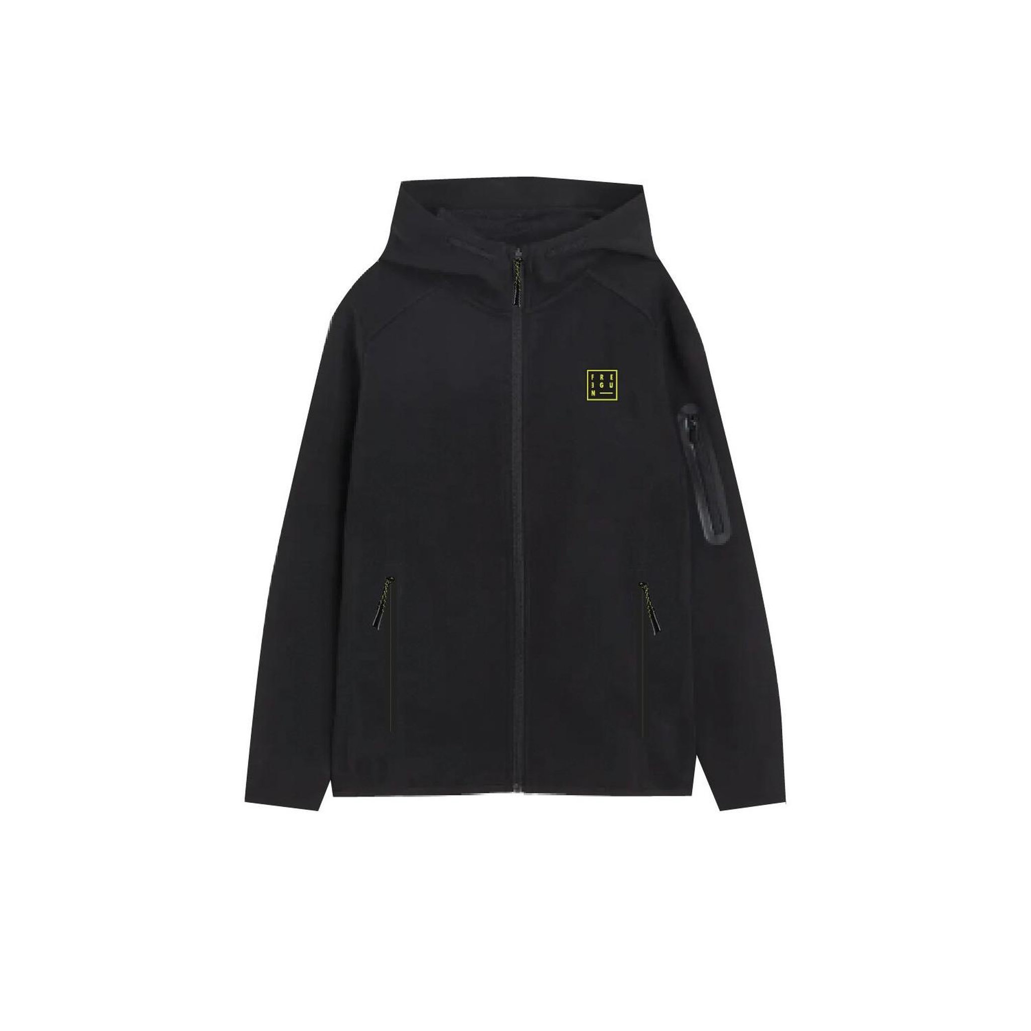 FREEGUN Sweat sport zippé à capuche junior en interlock et patch rubber clyde