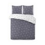 Voir la diapositive 3 : VISION VISION - Parure de lit HUGO gris réversible - 100%Coton - 1 housse de couette 200x200cm + 2 taies 65x65cm - Gris-blanc