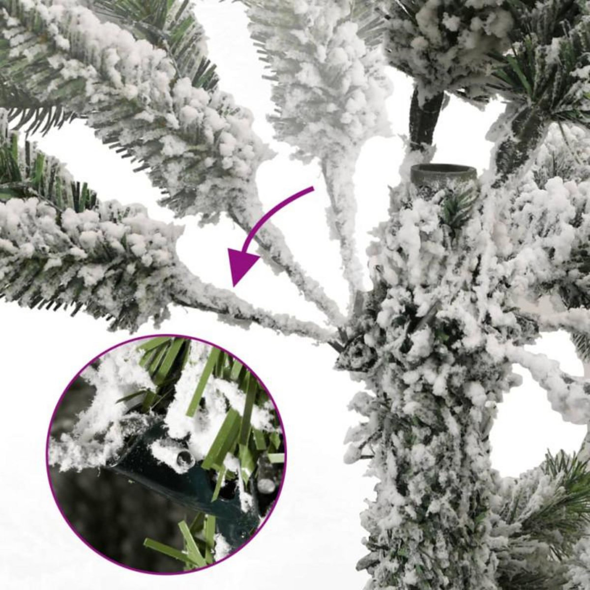VIDAXL Sapin de Noël artificiel à charnières avec neige floquée 270 cm