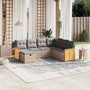 Voir la diapositive 1 : VIDAXL Salon de jardin avec coussins 7pcs melange beige resine tressee