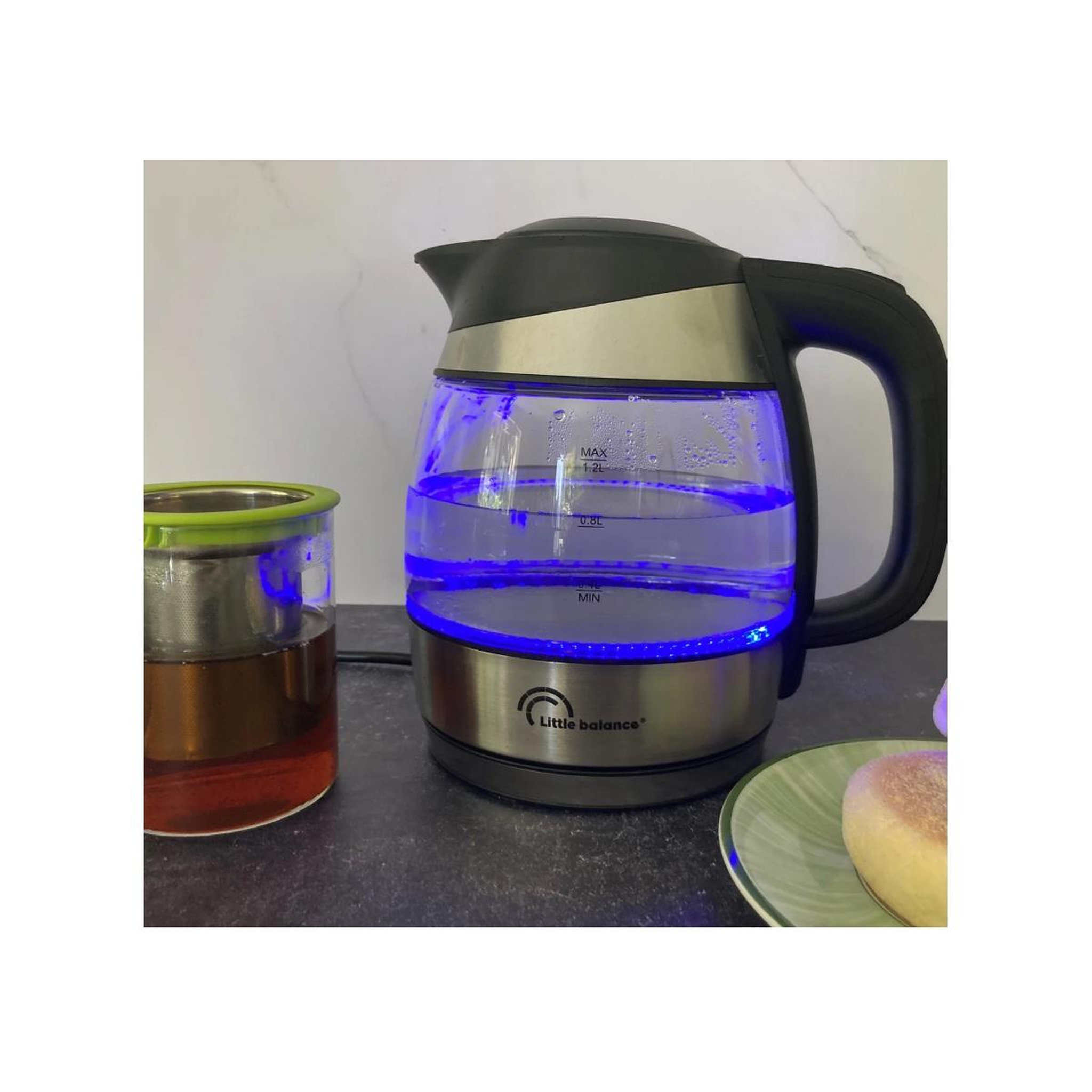 Voir la diapositive 2 : LITTLE BALANCE Bouilloire sans fil 1.2l 1630w verre - 8766