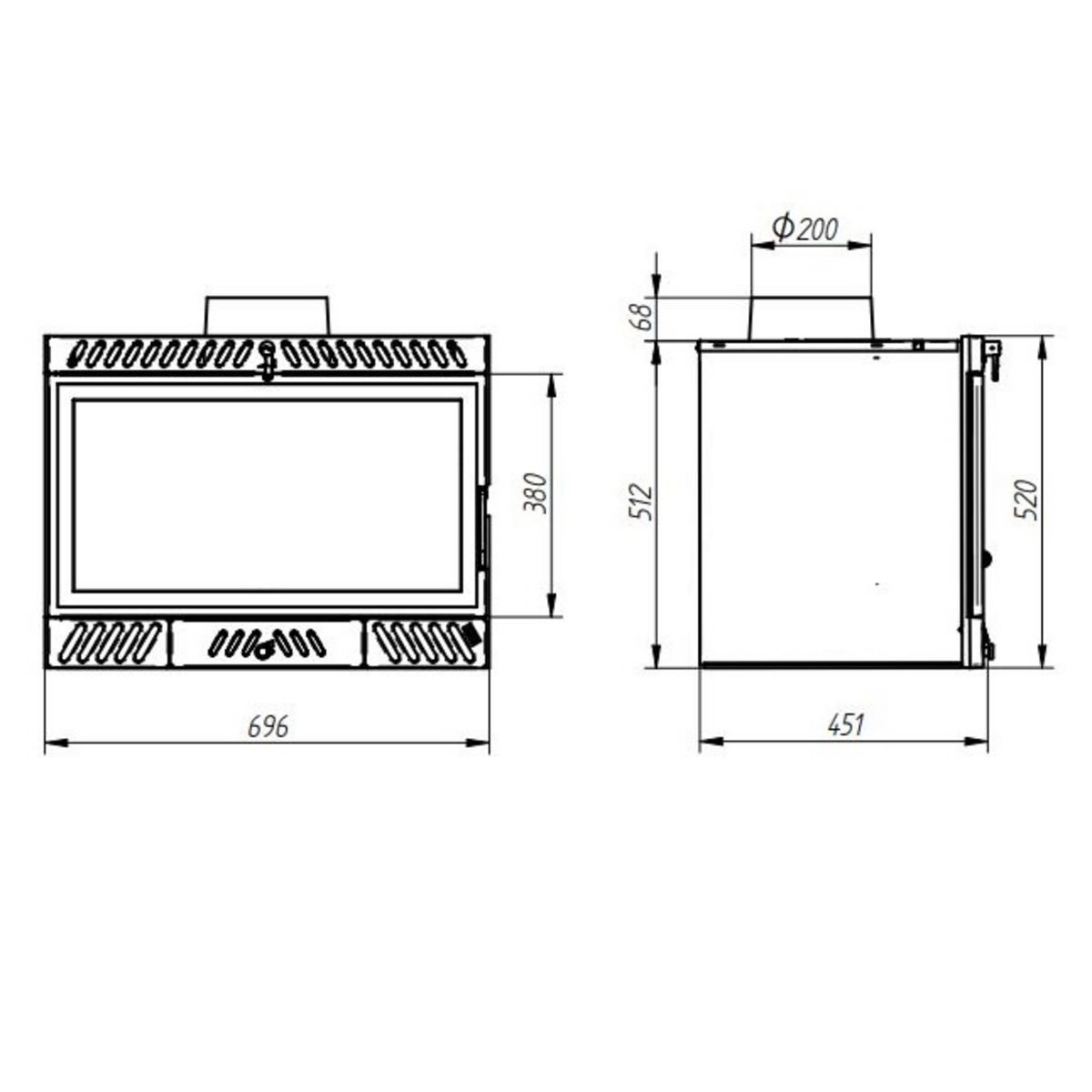 Insert avec foyer en fonte FERLUX OMIX