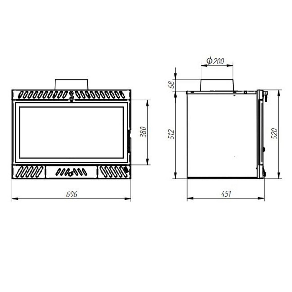 Insert avec foyer en fonte FERLUX OMIX
