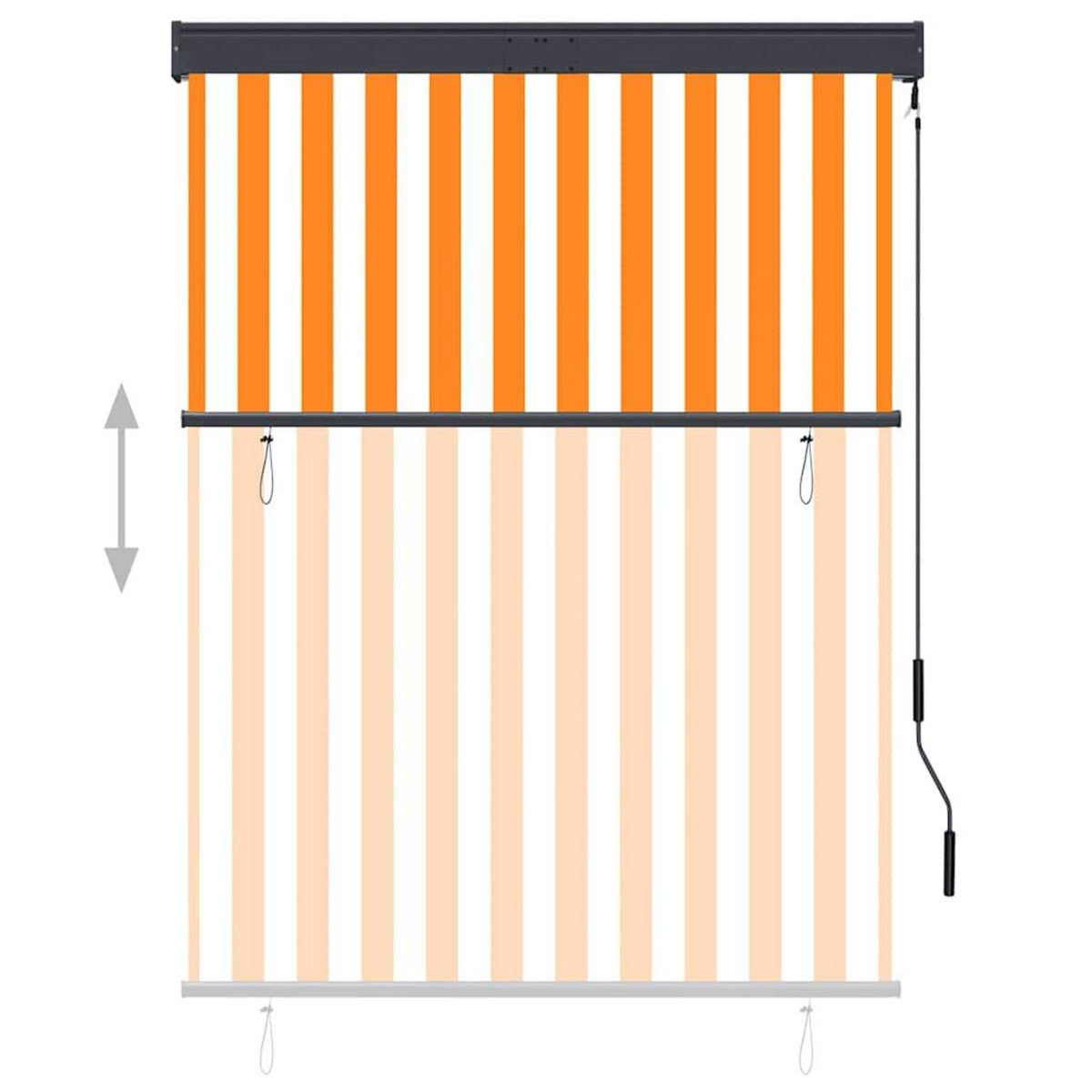 VIDAXL Store roulant d'exterieur 120x250 cm Blanc et orange