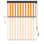 Voir la diapositive 3 : VIDAXL Store roulant d'exterieur 120x250 cm Blanc et orange