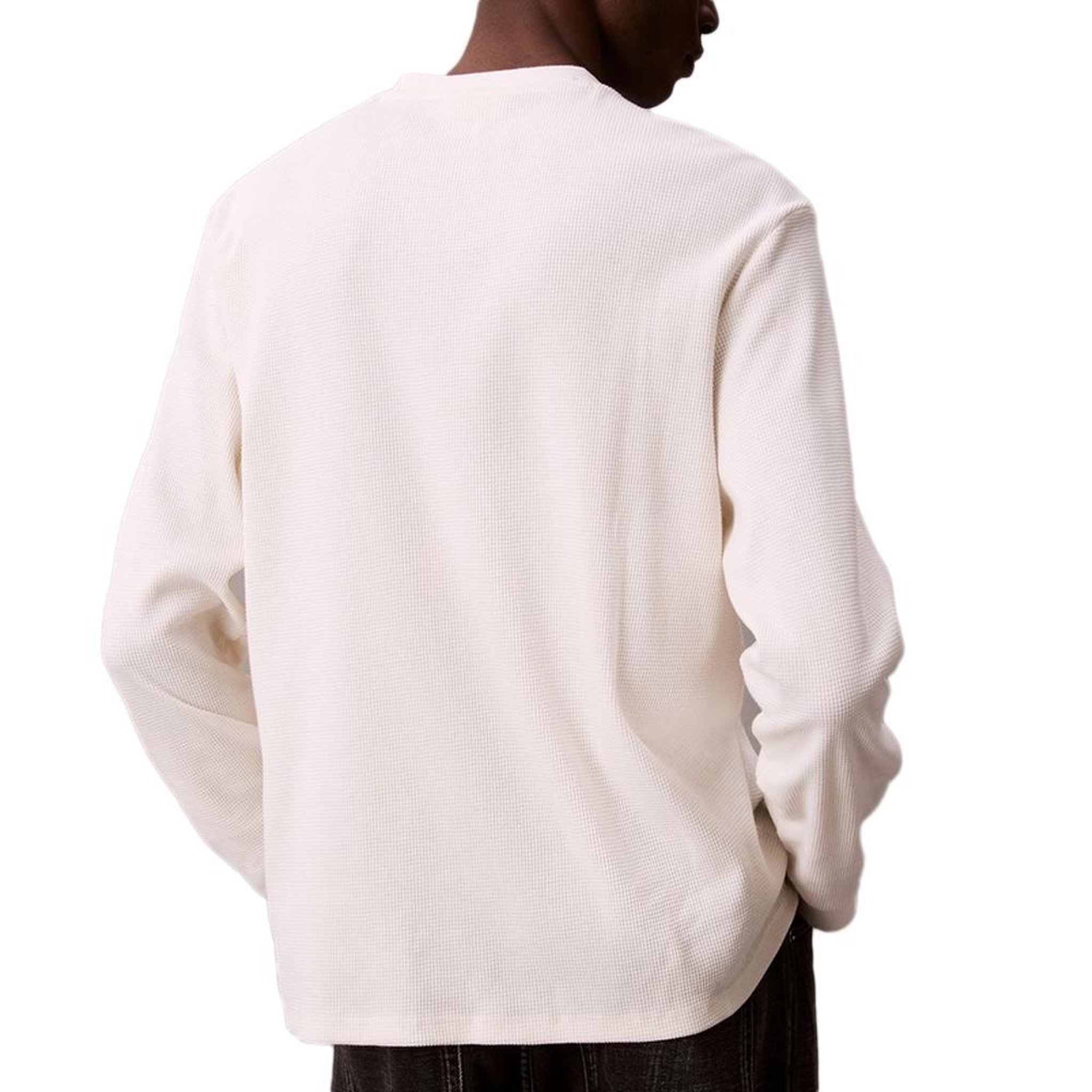 Voir la diapositive 2 : CALVIN KLEIN JEANS Sweat Blanc Homme Calvin Klein Jeans Waffle Badge