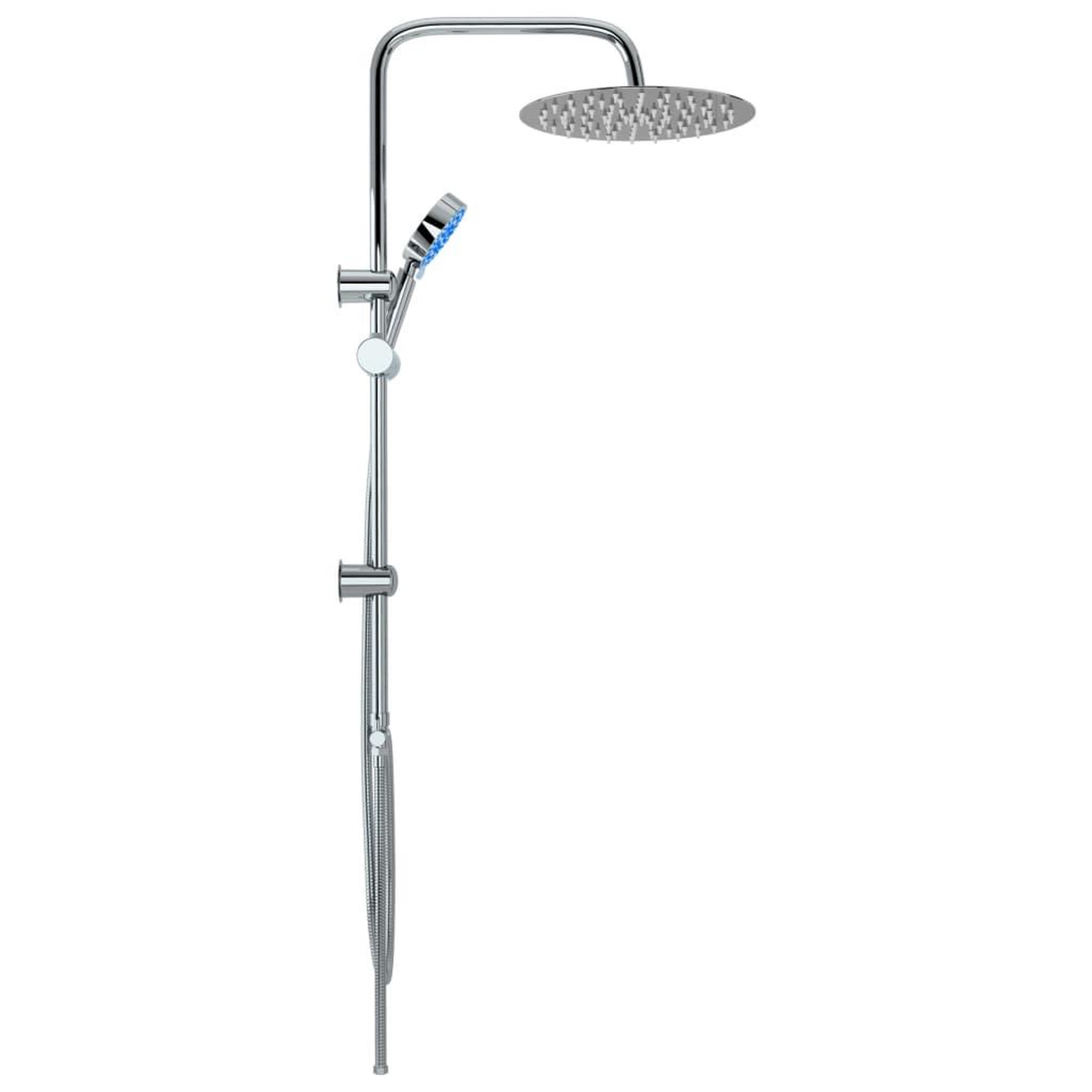 Voir la diapositive 4 : VIDAXL Ensemble de douche a deux tetes avec douchette acier inoxydable