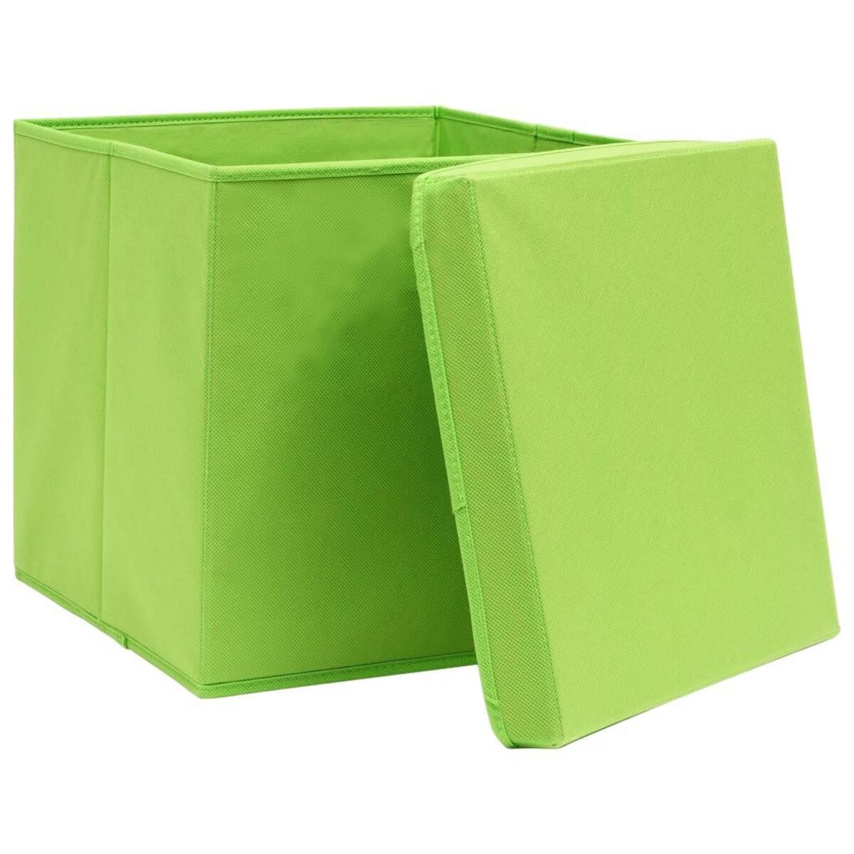 VIDAXL Boîtes de rangement avec couvercles 4 pcs Vert 32x32x32cm Tissu