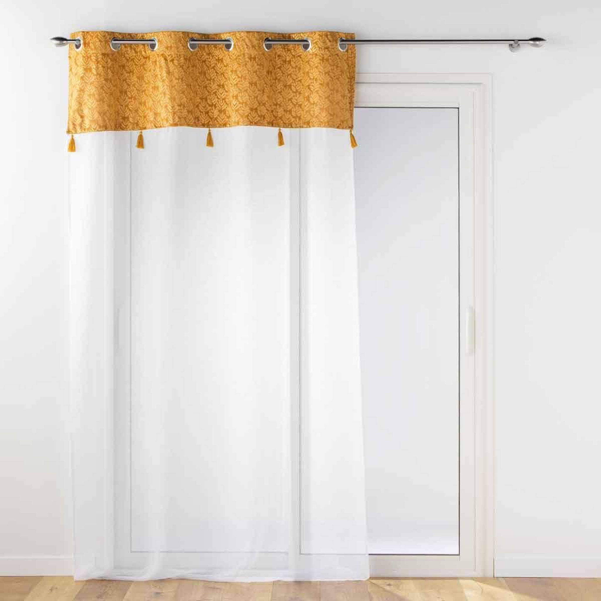Douceur d'Intérieur Rideau voilage à œillets  evie  140x240cm ocre