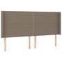 Voir la diapositive 2 : VIDAXL Tete de lit avec oreilles Taupe 163x16x118/128 cm Tissu