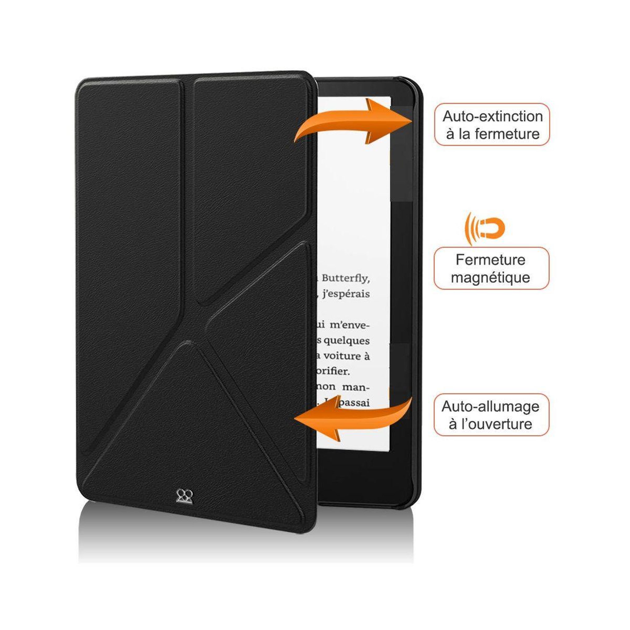 Voir la diapositive 3 : IBROZ Etui Origami Kindle 11thgen Noir