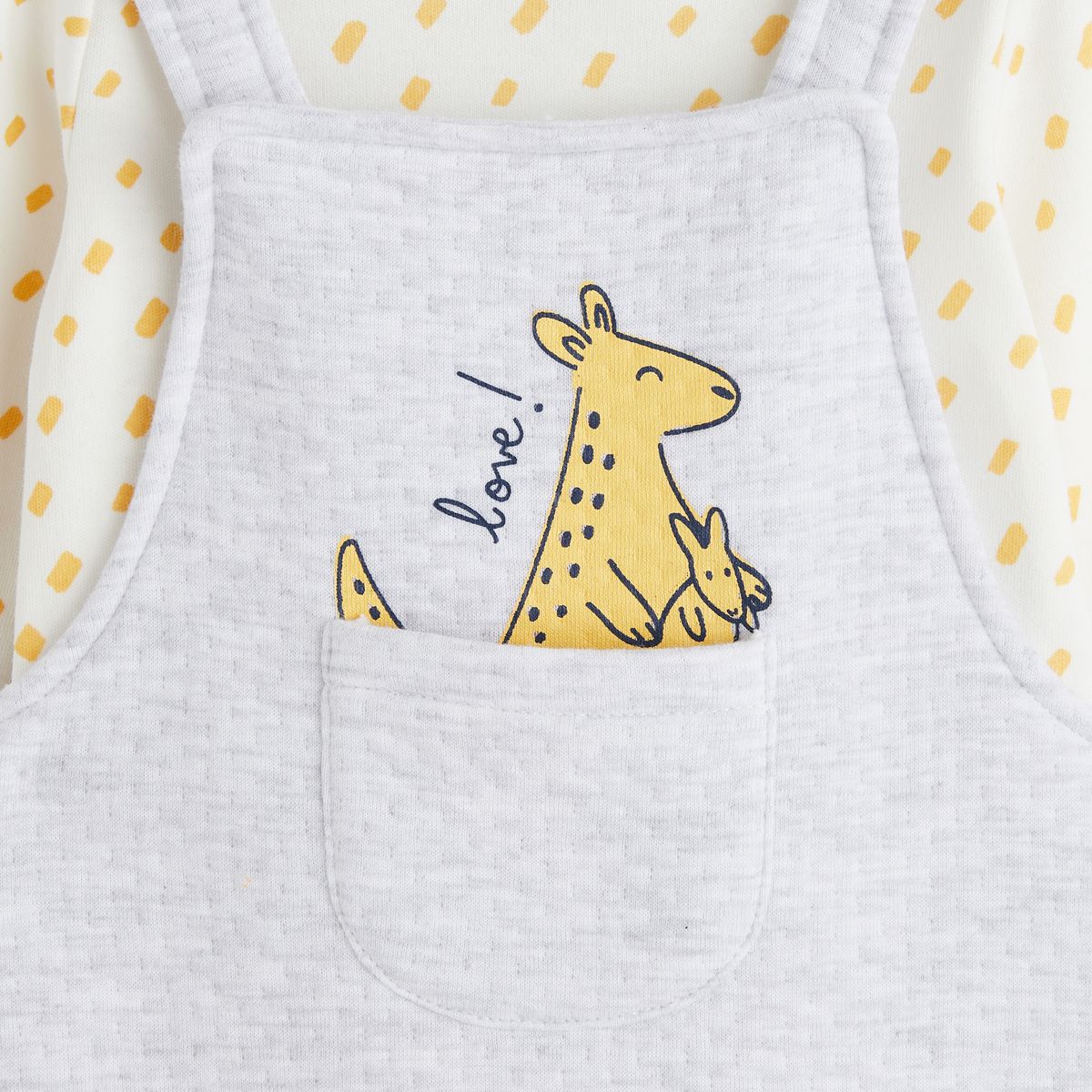 INEXTENSO Ensemble salopette en tubique + body manche longue de naissance