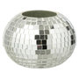 Voir la diapositive 1 : Paris Prix Photophore Mosaïque en Verre  Disco  16cm Argent