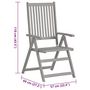 Voir la diapositive 6 : VIDAXL Chaises inclinables de jardin lot de 4 et coussins Bois acacia
