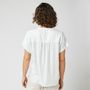 Voir la diapositive 2 : IN EXTENSO Blouse manches courtes col v blanche femme