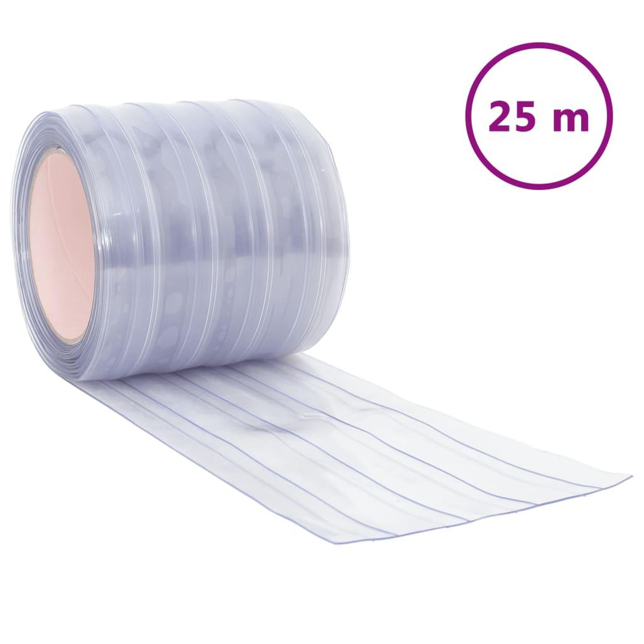 Voir la diapositive 2 : VIDAXL Rideau de porte transparent 200 mmx1,6 mm 25 m PVC