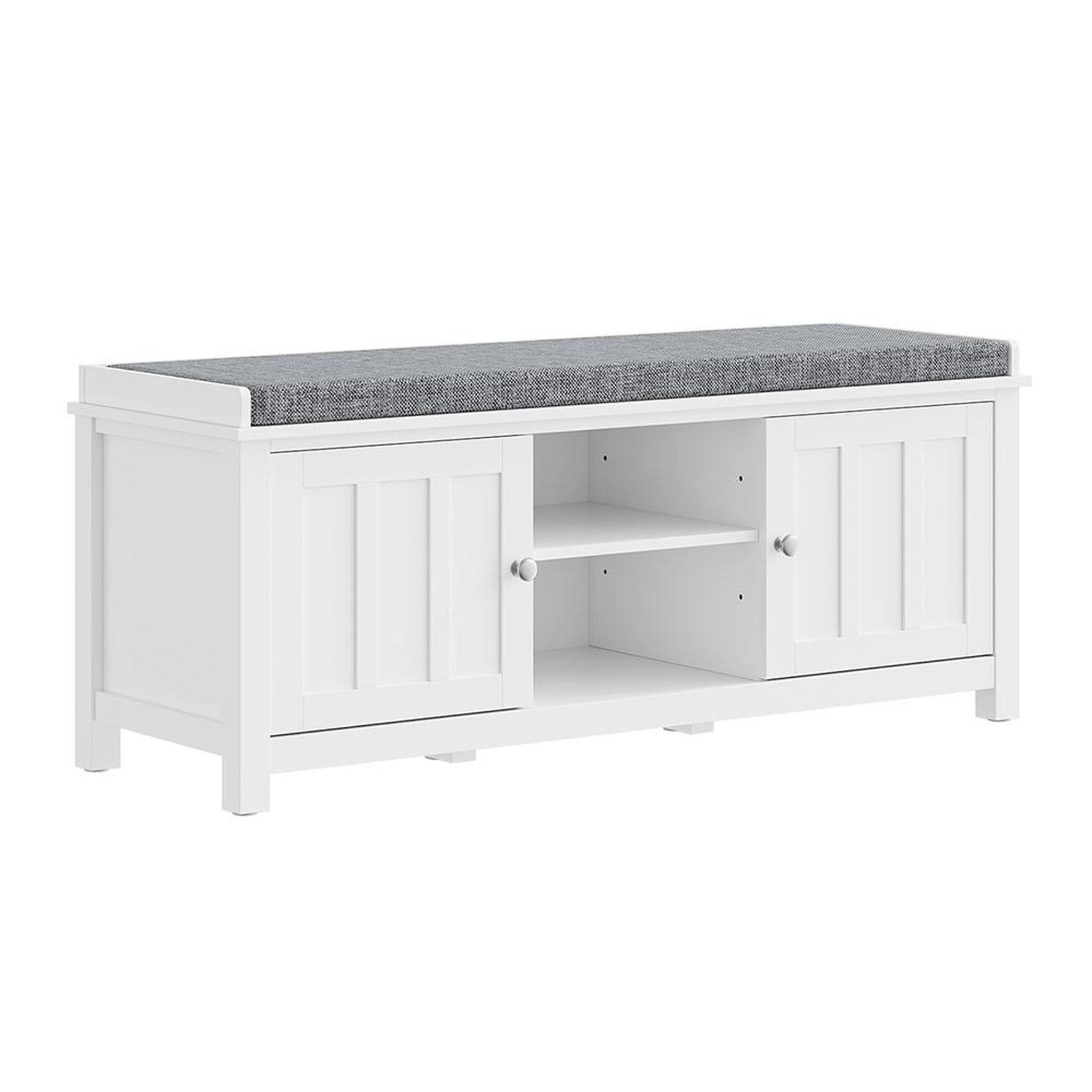 SOBUY Banc Rangement Chaussures Blanc 100.5x35x43.5cm FSR35-II-W
