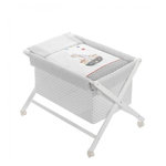 INTERBABY Berceau en Croix-Pirates Gris : Confort et Sécurité pour Bébé