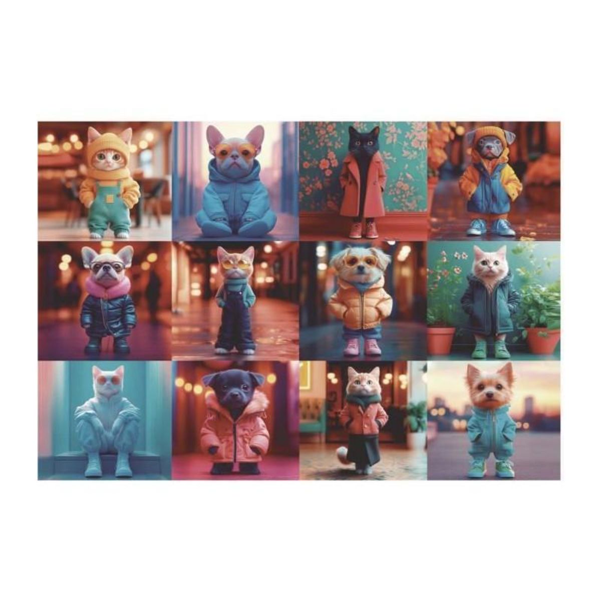 EDUCA Puzzle - EDUCA - Animaux a la Mode - 200 pieces - Activité ludique - Développe la concentration