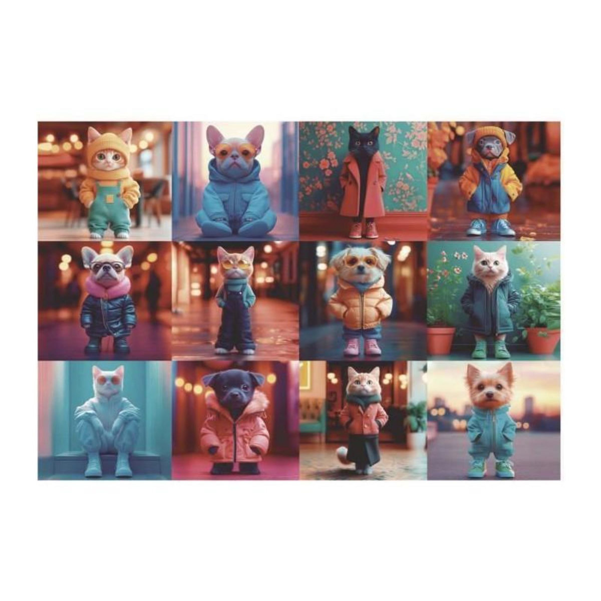 EDUCA Puzzle - EDUCA - Animaux a la Mode - 200 pieces - Activité ludique - Développe la concentration