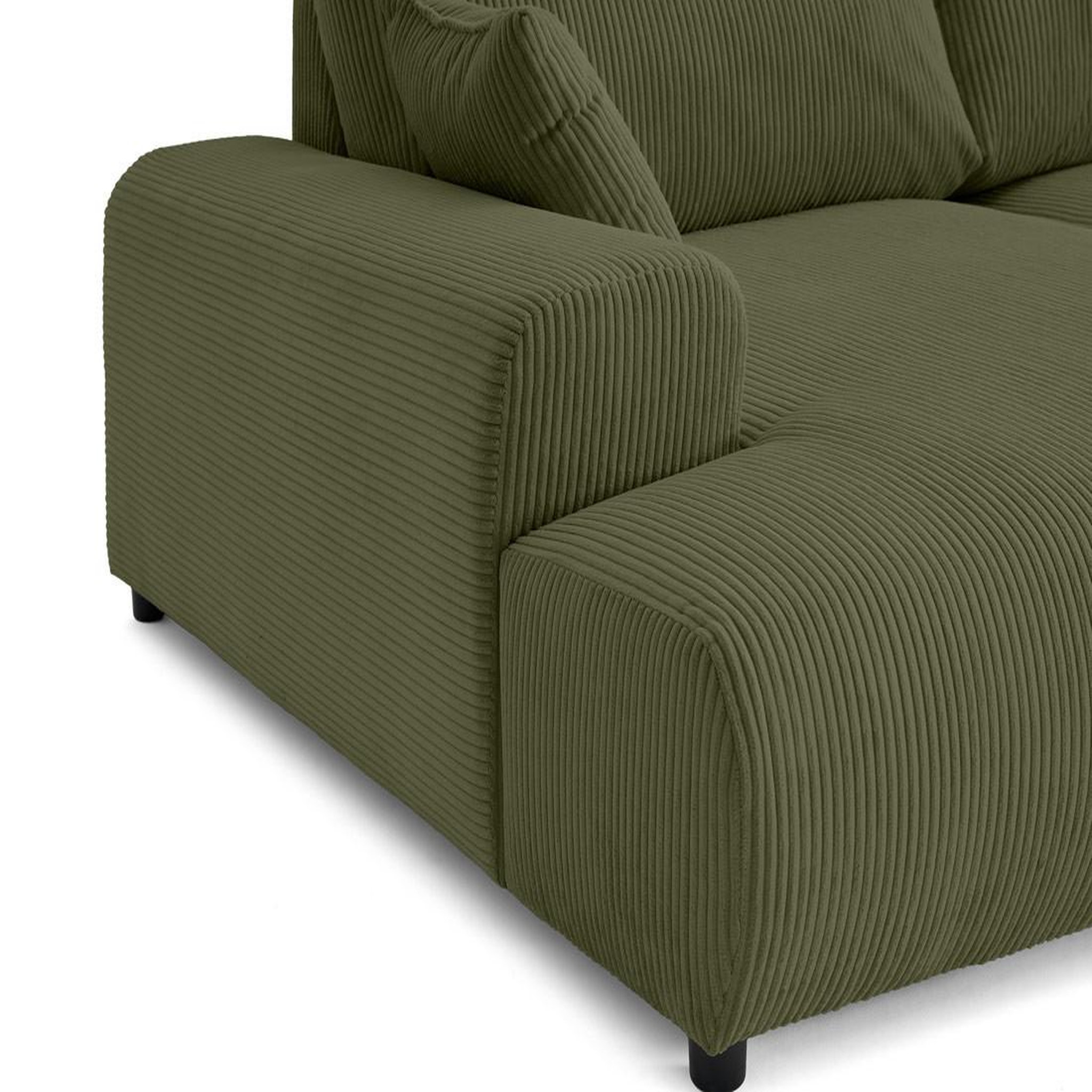 Voir la diapositive 6 : LISA DESIGN Garance - canapé droit 4 places double méridienne - assise profonde - en velours côtelé
